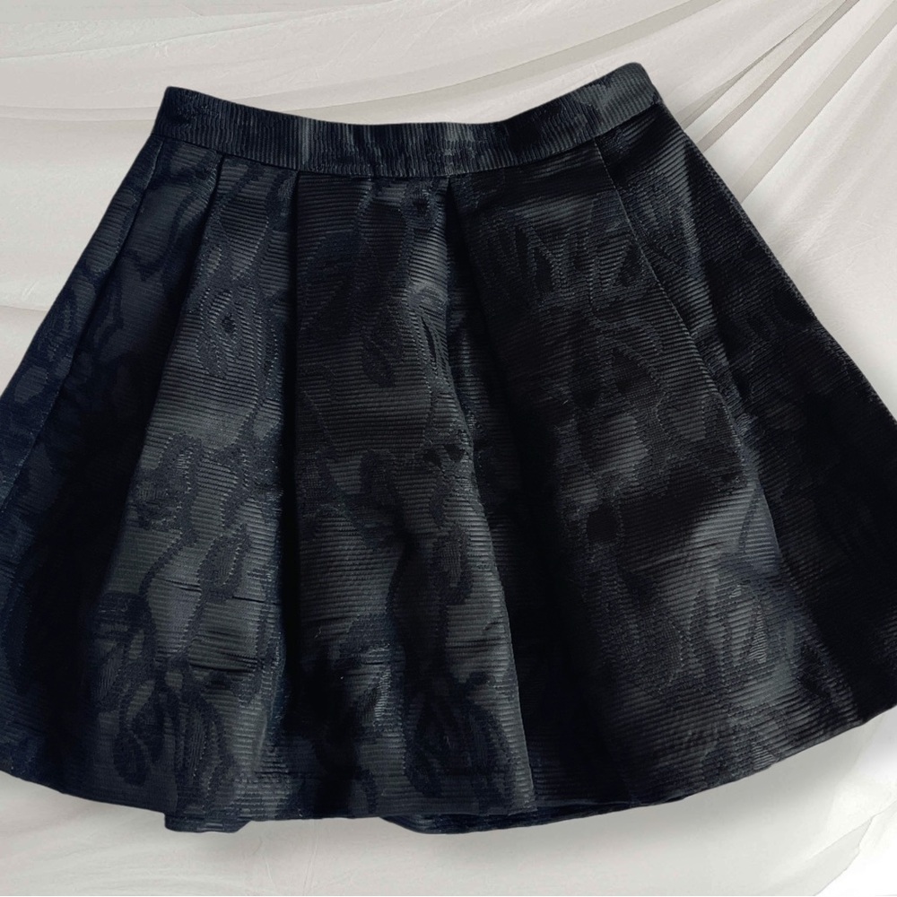 Banana Republic Black Floral Skater Skirt